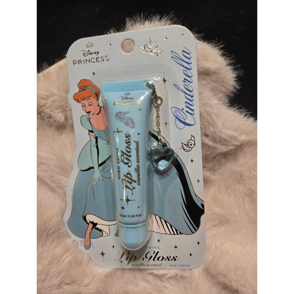 3 Disney Princess Lip Gloss  Cinderella Rapunzel Jasmine Vanilla Scented NEW